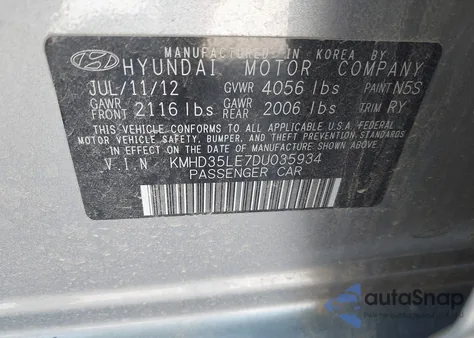 2013 Hyundai Elantra Gt from USA, damaged, VIN KMHD35LE7DU035934